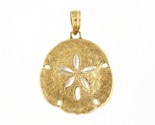 Sand dollar Unisex Charm 14kt Yellow and White Gold 357938 - £71.58 GBP