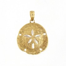 Sand dollar Unisex Charm 14kt Yellow and White Gold 357938 - £71.16 GBP