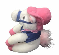 Aurora White Horse Plush Pink Cowgirl Hat Bandana 8&quot; Stuffed Animal Vest Toy - £15.99 GBP
