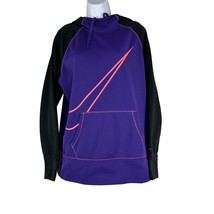 Nike Therma Fit XL Purple Black Hoodie Kangaroo Pocket Warm Sportswear - $24.37