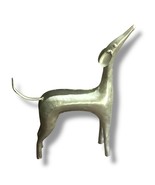 Artisanal Hand Crafted/Welded Folk Art Silver Metal Whippet Greyhound Dog - $534.08 MXN