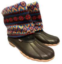 MUK LUKS Sydney Women&#39;s Rain boot Aztec Southwestern Print Ankle Boots Size 9 - £18.98 GBP
