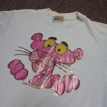 Vintage 80s Pink Panther T Shirt Adult Medium Blue 50/50 HANES Streetwear - £73.00 GBP
