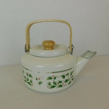 Royal Limited Holly Holiday Home for the Holidays Metal Tea Kettle w/Wood Handle - £26.99 GBP