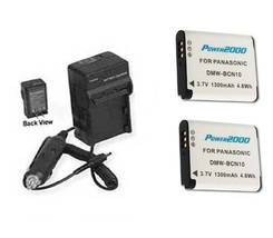 Two 2 DMWBCN10, DMWBCN10PP, Batteries + Charger For Panasonic DMC-LF1K, DMC-LF1W - £25.59 GBP