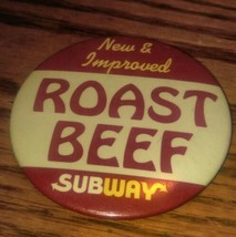 Subway New &amp; Improved Roast Beef Ad Pin Lapel Jacket Pinback Button - $6.99