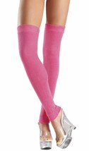 Hot Pink Thigh High Leg Warmers Ribbed Acrylic Knit Retro Costume 80s BW711 - £13.44 GBP