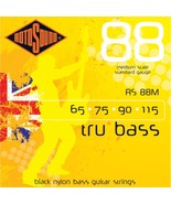 Rotosound Rs88M Black Nylon Flatwound Medium Bass Guitar Strings (65 75 ... - $57.95