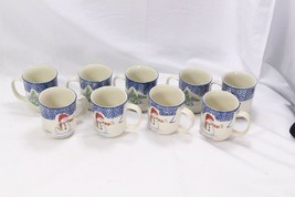 Thomson Pottery Snowman Christmas Mugs Lot of 9 Xmas - $22.53