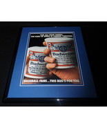 1990 Budweiser Beer / Baseball Framed 11x14 ORIGINAL Advertisement - $34.64