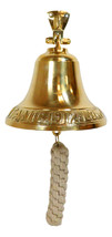 Marine Antiqued Solid Polished Brass RMS Titanic Wall Dinner Bell With L... - £47.07 GBP