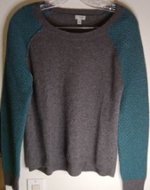  100% Cashmere Pullover Sweater Xs GRAY/GREEN Halogen - £9.49 GBP