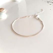 Dainty 925 sterling silver layered bracelet,stack beaded bracelet,thin bracelet  - $35.95