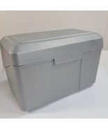 Vintage Eldon 3x5&quot; File Card Recipe Storage Box USA silver grey gray pla... - $359.64 MXN