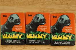 Vintage 1985 Topps Trading Card Lot Monster Movie Tie In BABY Dinosaur Wax Packs - £16.52 GBP