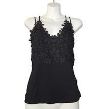 Red by BKE Womens Small Babydoll Tank Top Black Floral Crochet Lace Goth Y2K - $16.61