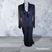 R &amp; M Richards By Karen Kwong Floor Length Black Tank Dress Tuxedo Jacket S 14 - £31.07 GBP