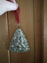 Harvey Lewis Pale Green Silver Christmas Tree Ornament Merry Christmas Colorful - £7.83 GBP