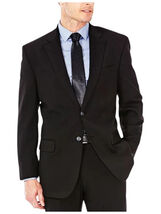 Haggar Mens Classic fit Suit Jacket Blazer 38 R Black Solid Stretch NWT - $39.55