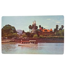 Postcard Boat On Water Palm Trees Chapala Jalisco Mexico Chrome Unposted - $6.92
