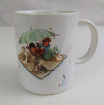 1987 Museum Collection Norman Rockwell Fisherman&#39;s Paradise 3.75&quot; Coffee Cup Mug - £7.72 GBP