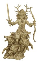 Wiccan Celtic Horned God Of Fertility Cernunnos With Sword Cobra Foxes F... - $84.99