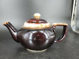 Pfaltzgraff Gourmet Brown Drip 4 1/2&quot; tall Teapot with Lid Mint condition - £13.00 GBP
