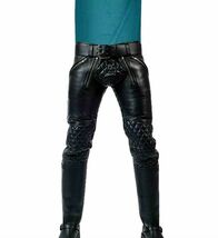 MENS LEATHER LEDER JEANS  ZIPPER BREECHES PADDED PANTS TROUSERS 82 FN BL... - $2,182.44 MXN
