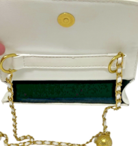Mini Quilted Faux Leather Belt Crossbody Bag For Women White Golden Chain Strap image 6