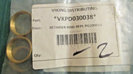 Viking Cooktop - Set of 2 BRASS RETAINER RINGS - PD030038 - New / Sealed! - $74.99