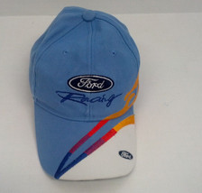 Ford racing baseball cap hat light blue with flames adjustable back unisex style - £15.73 GBP