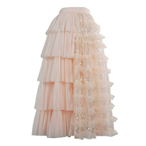Blush Midi Tulle Skirt Outfit Women Plus Size Fluffy Tiered Tulle Skirt image 1