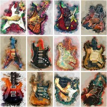 Paint By Numbers Kit Guitar Scenery Art DIY Oil Painting On Canvas for Adults - £14.69 GBP