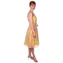 Vtg 60s Saks Silk Sheer Chiffon Party Dress S Sherbet Pastels Pan Am Gla... - $246.51