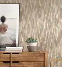 Blooming Wall Classic Plain Stripe Moonlight Forest Glittery Textured - £44.02 GBP