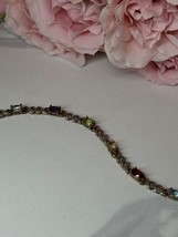 925 Sterling Silver Amethyst Topaz Garnet Citrine Peridot Bracelet Length 7.5 - £94.87 GBP