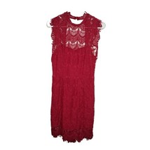 Free People Daydream Bodycon Lace Mini Dress Cherry Red Womens Size Small - £36.01 GBP