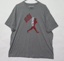 New Baseballism Mens Xxl 2XL Gray American Flag Man Swing Batter Ss T Shirt - £15.11 GBP