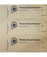 1920 Federal Trust Checks Lot of 3 City Hotel Waterville Maine 586-588 F... - $549.97 MXN
