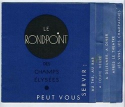 Le Rond Point des Champs Elysee Restaurant  Menu Paris France 1930&#39;s - $148.35