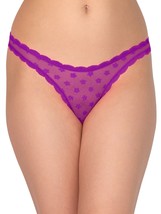 No Boundaries Women&#39;s Lace Thong Panties Size 2XL Purple Floral Dip Front - £8.64 GBP