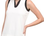 NWT BELYN KEY Chalk White Black Mandarin Sleeveless Golf Shirt XS S M L ... - $44.99