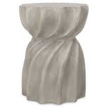 Noble House Canis Lightweight Concrete Outdoor Accent Side Table in Gray - £75.29 GBP