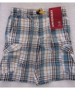 Unionbay® &#39; 8 -Pocket Cargo Short- Archer Green Plaid  Little Boys Sz  6... - $18.72