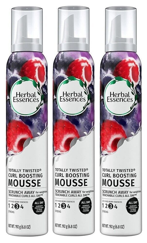 (3) Herbal Essences Totally Twisted Curl-Boosting Mousse Berry Essences, 6.8 oz - £21.83 GBP