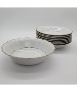 ♻️ Walbrzych Poland China Empire Gold Trim  8-Soup Bowls and 1- Vegetabl... - €84,62 EUR