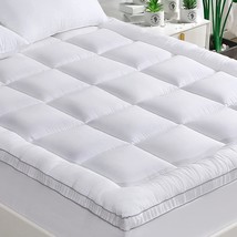Grt Bamboo Mattress Topper Queen Size Quilted Fitted Extra Thick Bamboo Mattress - £63.06 GBP