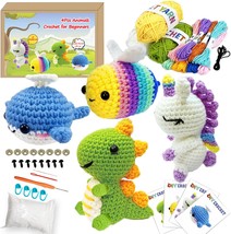 Crochet Kit for Beginners 4 Pack Beginner Crochet Kit for Adults with St... - $37.39