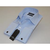 Men's Franco Gilberto Dress Shirt Cotton Blend French Cuffs Turkey 5482-418 Blue image 7