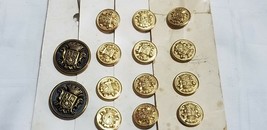 Vtg Metal Buttons 14 UNKNOWN CREST JACKET SLEEVE 22mm &amp; 15mm Reproductio... - $8.55